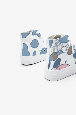 New Style Female Girls Sneakers Students Anime Cartoon Hand Painted Canvas Shoes Hi Tops Retro Plimsolls Unisex 34 46 Cute Lovely Shoes