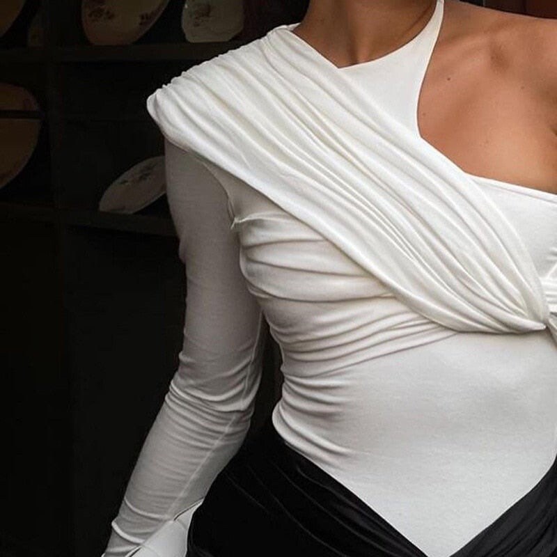 One Time � Sexy One Shoulder Backless Bodysuit