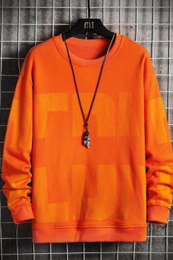 Oversize Crewneck Print Sweatshirt Men Spring Korean Fashion Hoodie Street Hip Hop Sweater Harajuku Long Sleeve Men
