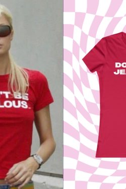 Paris Hilton Don't Be Jealous Y2k Slogan Tee