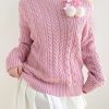 Pink Cute Sweet Knit Sweater Pullover Y2k Kawaii Lolita Coquette Aesthetic Pastel Winter