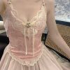 Pink French Fairy Dress Vintage Slip Corset Princess Victoria Dress Prom Milkmaid Cottagecore Beach Dress