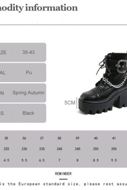 Platform Ankle Boots Chain Belt Buckle Boots Goth Boot Ankle Boots Punk Motorcycle Boot Chunky Heel Boots Motorcycle Boot Punk Boot