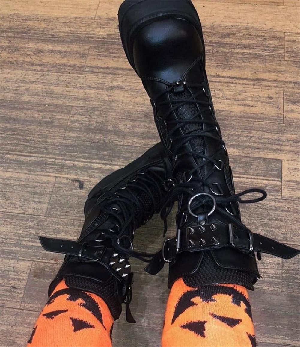 Punk Boots Y2k Boots Gothic Boots Knee High Boots Emo Boots