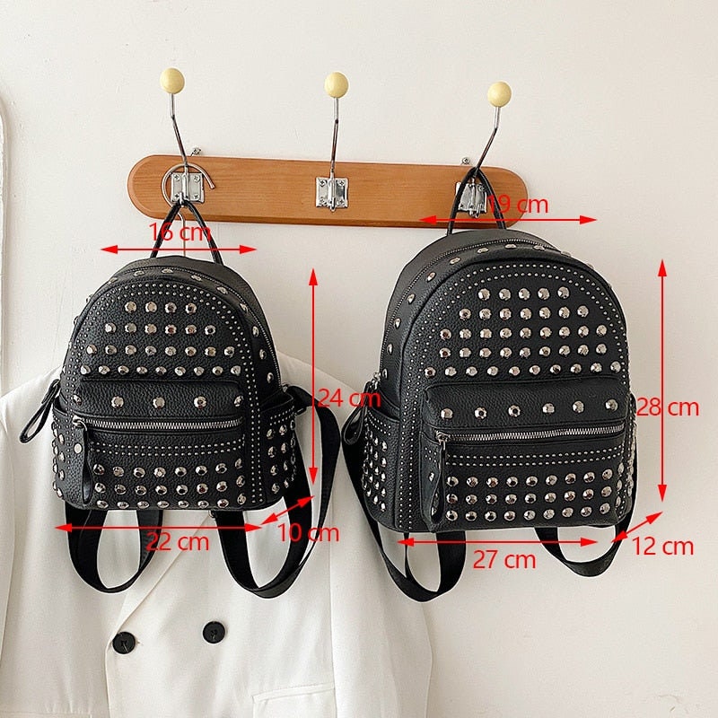 Punk Faux Leather Studded Backpack