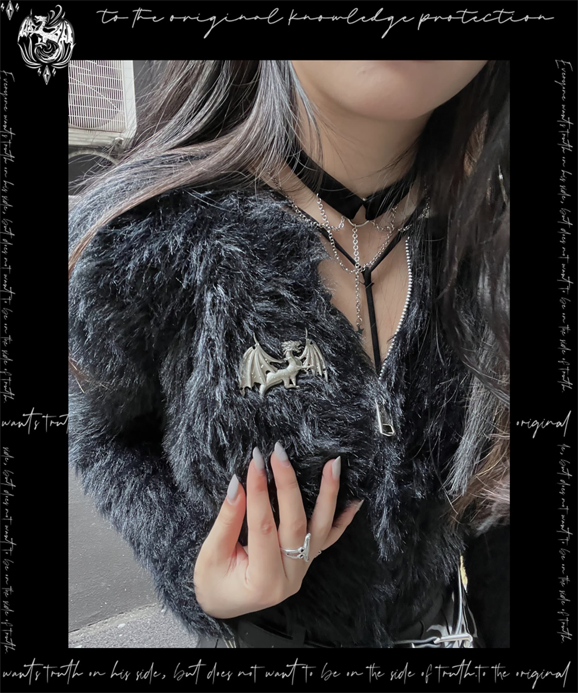 Punk Long Sleeve Zippered Cardigan Gothic Sexy Thin Sweater Y2k Fashion Short Sweater Vintage Comfortable And Plush Clothes Warm Clothes