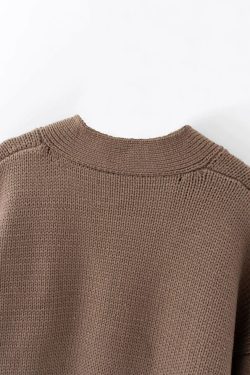 Retro Brown Knit Cardigan Sweater Dark Academia Clothing For Women