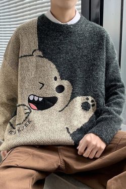 S Sweater Men Women Winter Warm Pullover Harajuku Anime Sweat Tops Christmas Aesthetic Design Y2k Clothes Shark Green