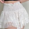Sexy Skirt High Waist Skirt Ruffle Skirt Lace Double Pleated Skirt White Lace Skirt Y2k Skirt