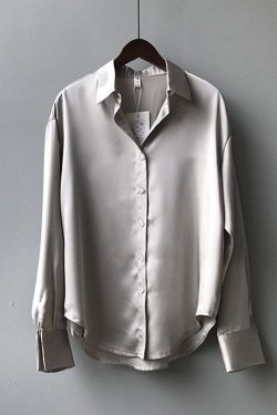Silk Feminine Retro Blouse Shirt Dark & Light Academia Clothing Women Vintage Style Preppy Clothing