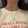 Small Boobs Big Dreams Aesthetic Baby Crop Top 2000s Inspired Tee Y2k Slogan Graphic T Shirt Gift For Her