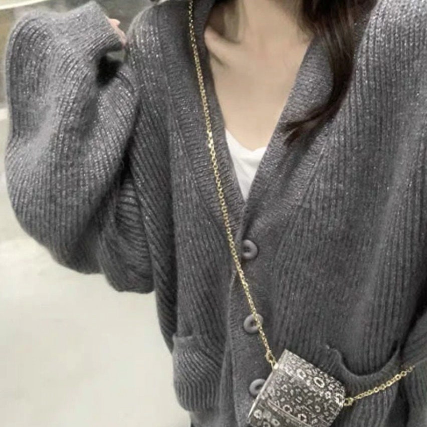 Staple Warm Soft Knit Cozy And Comfy Button Cardigan With Pockets Retro Vintage Trends Cute Aesthetic Fashion Y2k 2000s 90s Style