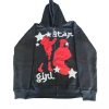 Street Trend Y2k Full Zip Up Hoodie Retro Print Hip Hop Harajuku Kawaii Star Hoodie Girl Zip Up Sweatshirt Grunge Streetwear