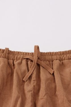 Streetwear Corduroy Fabric Pants For Woman Retro High Waist Y2k Fashion 90s Lolita Fashion Cargo Pants For Ladies