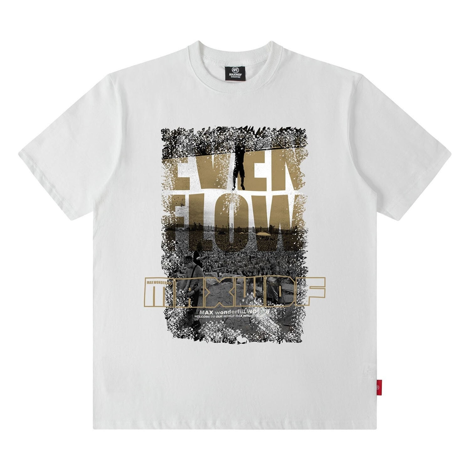 Streetwear Even Flow Artwork Tee Shirt Urban Fashion Short Sleeves Black Graphic T Shirt