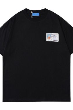 Streetwear Fashion Bear Driver License Graphic Tee Shirt Summer Casual Black Short Sleeve T Shirt