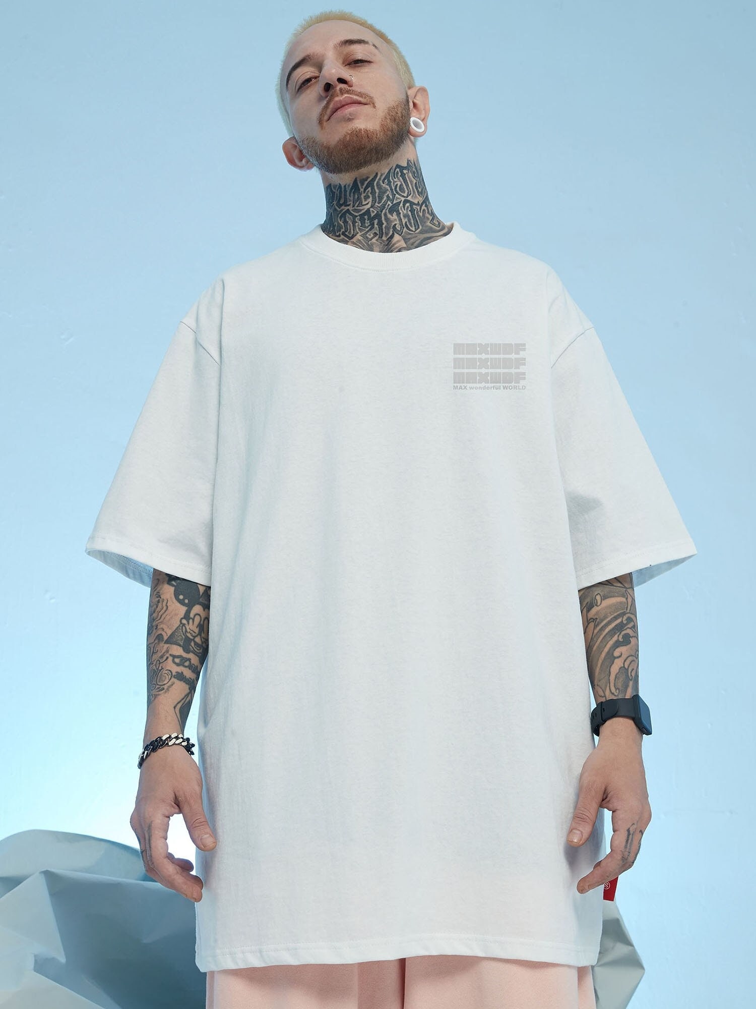 Streetwear Fashion White Graphic T Shirt For Men Summer Oversized Fit Short Sleeve Tees