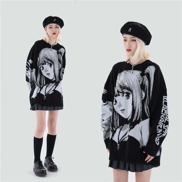 Streetwear Harajuku Winter Clothes Women Sweaters Y2k Oversized Long Sleeve Tops Gothic Fashion Baggy Pullover Knitted Sweaters