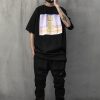 Streetwear Japanese Heavy Tech Kanji Tee Shirt Urban Fashion Short Sleeves Oversized Graphic T Shirt