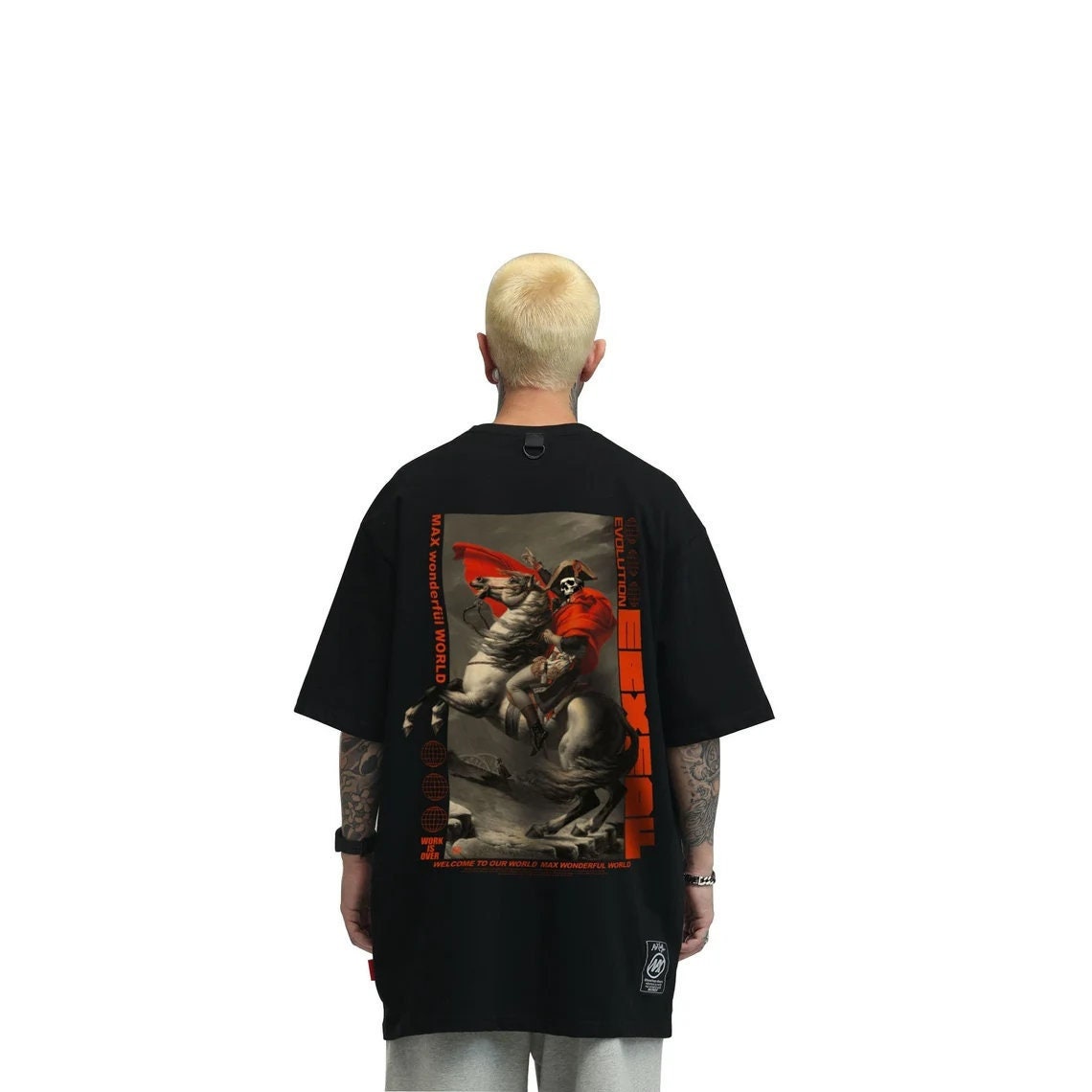Streetwear Retro Oil Painting Artwork Printed Tee Shirt Urban Fashion Summer Cotton Short Sleeves Graphic T Shirt