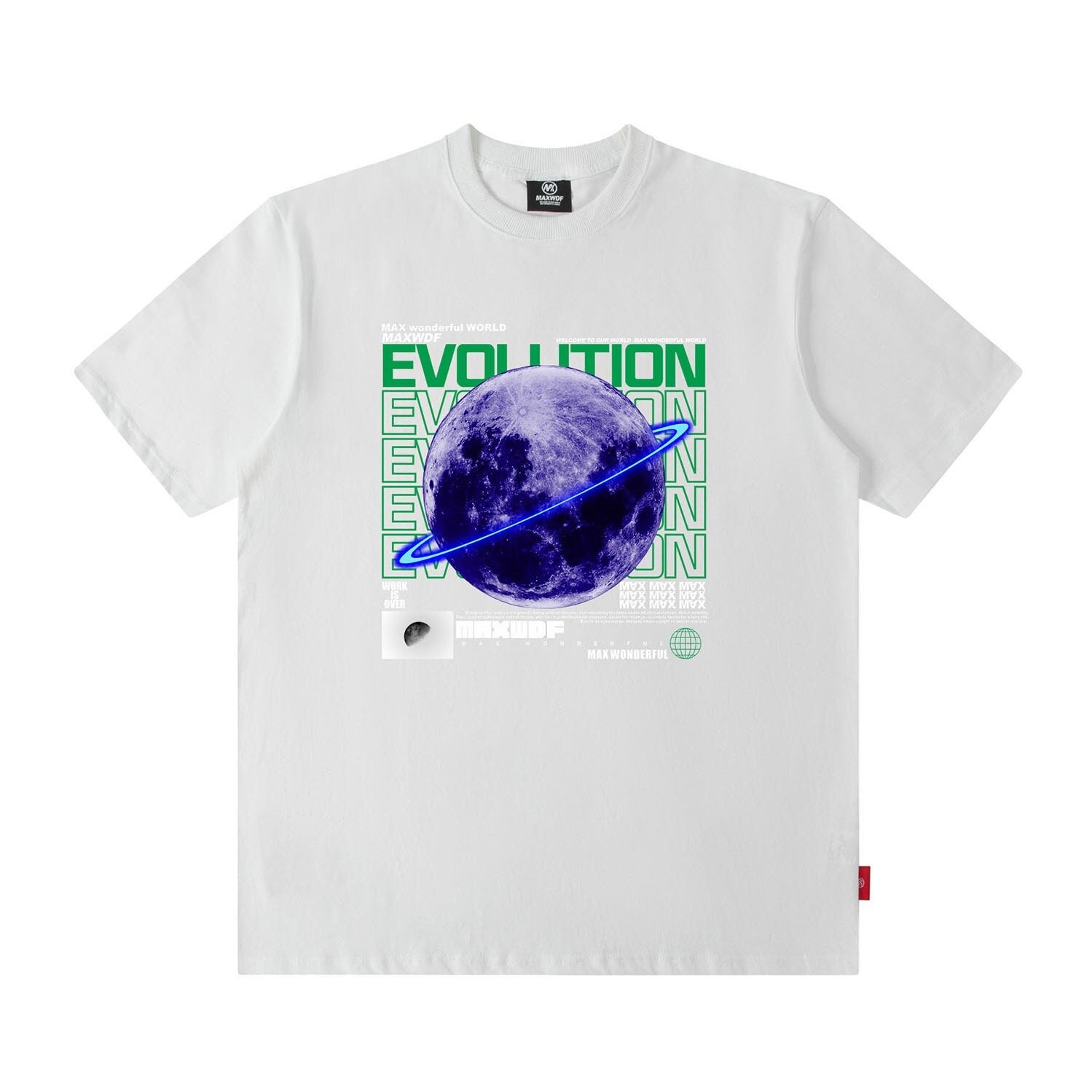 Streetwear Space Evolution Artwork Printed Tee Shirt Urban Fashion Crewneck Short Sleeves Graphic T Shirt