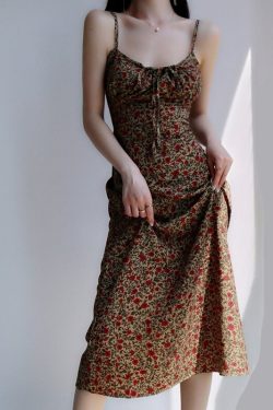 Summer Gunne Sax Dress Boho Flower Girl Dress Floral Print Princesscore Dress Vintage Lolita Fashion Midi Dress