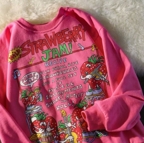 Super Cute Strawberry Jam Cartoon Sweater