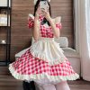 Sweet Cosplay Maid Costume Dress Anime Bow Maid Outfit Cute Schoolgirl Uniform Lolitafashion Dress Schoolgirl Maid Outfits Lolita Dresses