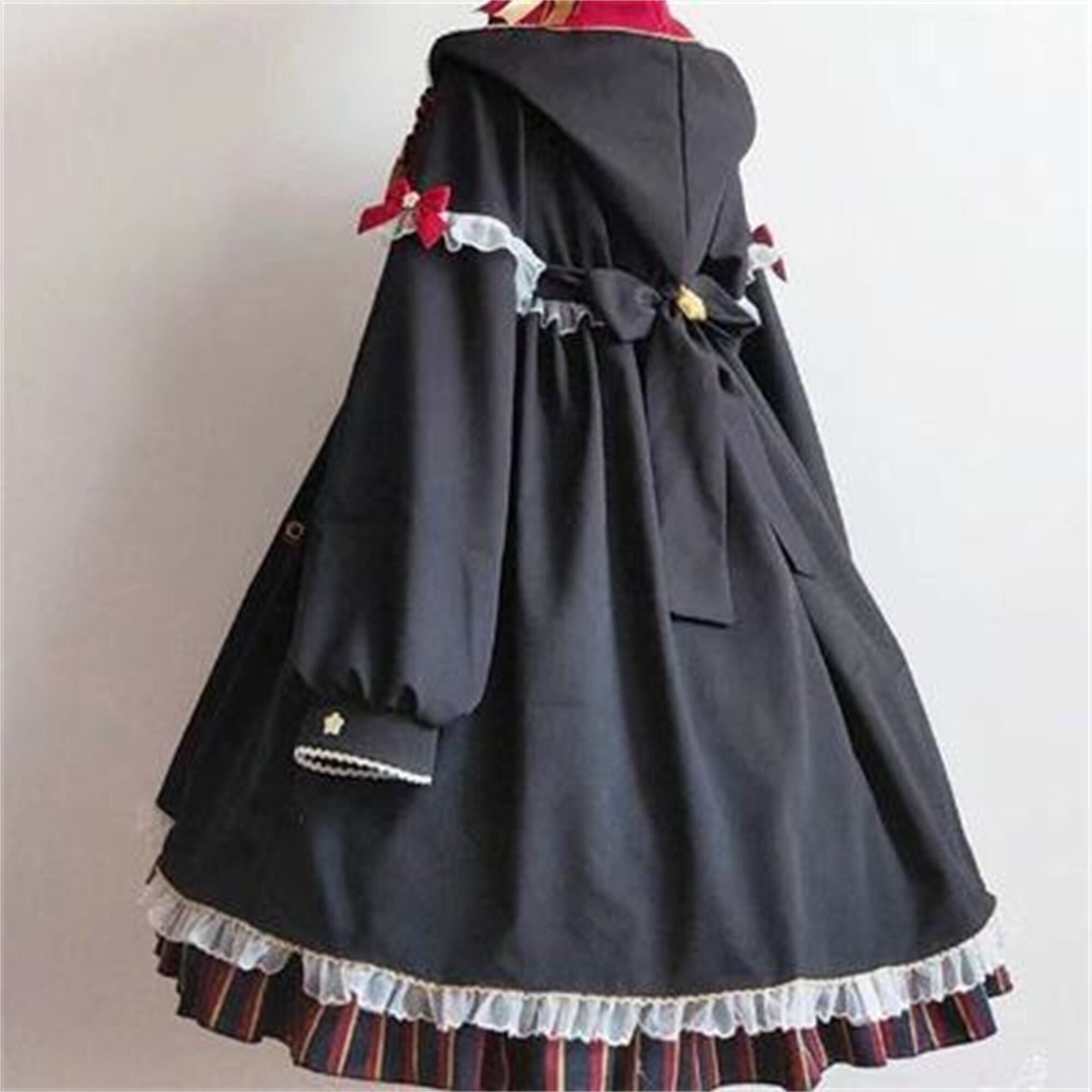 Sweet Dark Lolita Dress Vintage Loose Long Sleeved Dress Women's Campus Style Dress Gothic Witch Dress Japanese Lolita Classic Dress