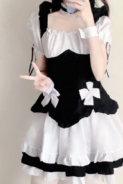 Sweet Kawaii Maid Dress Lolita Style Maid Dress Cute Dress Schoolgirl Anime Cosplay Cafe Maid Dress Gift For Girls