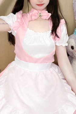 Sweet Kawaii Maid Dress Lolita Style Maid Dress Cute French Maid Dress Schoolgirl Anime Cosplay Cafe Maid Dress Gift For Girls