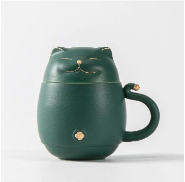 Tea Infuse Mug Ceramic Mug Coffee And Tea Maker Maneki Neko Tea Infuse Ceramic Tea Sets Birthday Gifts