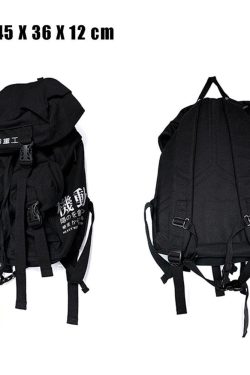 Techwear Backpack Men Japanese Streetwear School Computer Bag
