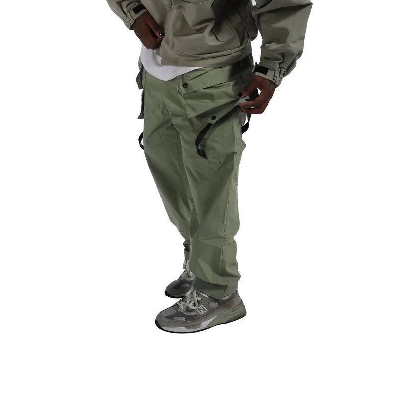 Techwear Fashion Army Green Tactical Baggy Pants For Men Streetwear Casual Urban Multi Pockets Cargo Pants