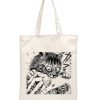 Tote Bag With Japan Graphic Bag With Cat Print Shoulder Bag