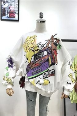 Trendy Catoon Women Long Sleave Shirt Harajuku Clothing Korean Fashion Sweatshirt