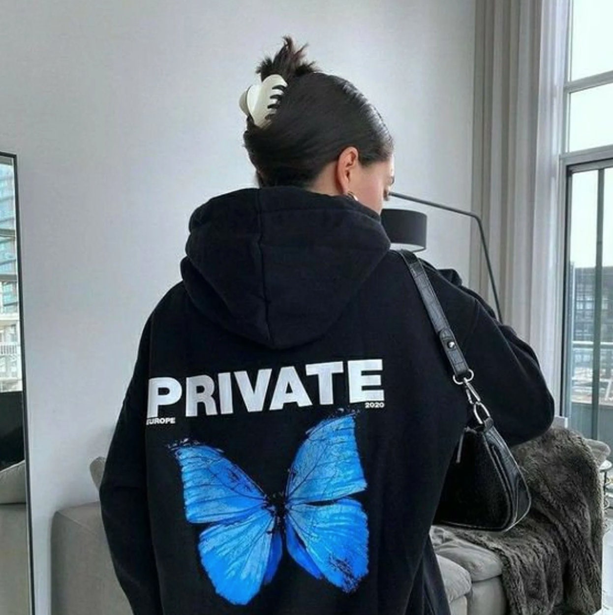 Unisex Hooded Sweater Private Hoodie Print Long Sleeve Butterfly Hoodie