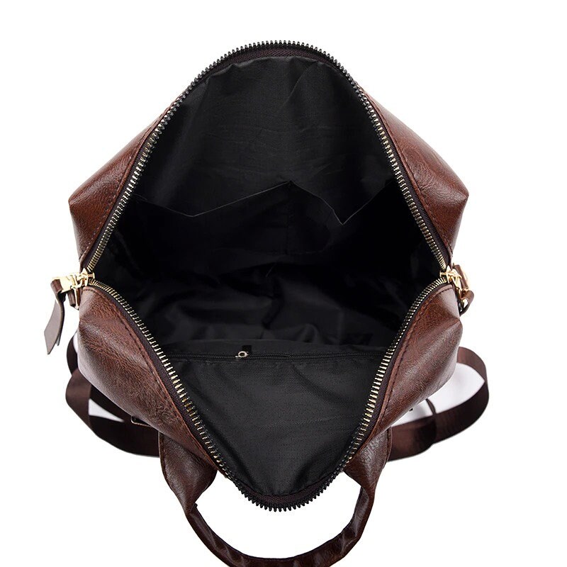 Vegan Leather Retro Backpack Convertible Multifunction Shoulder Travel School Bags Teenager Girls