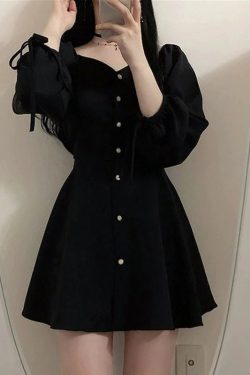 Vintage A Line Chaotic Academia Fairycore Dress For Women Dark Academia Clothing Preppy Gothic Lolita Dress