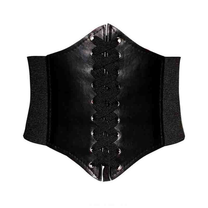 Vintage Gothic Style Corset Belt Elastic Laced Up Corset Top Belt Leather For Women Waist Corset Belt Goth Pirate Underbust