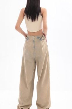 Vintage High Waist Loose Straight Pants Y2k Pants Vintage Loose Pants Loose Cargo Pants Street Wear Pants Japanese Pants