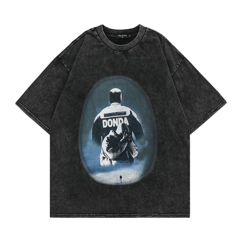 Vintage T Shirt Dennis Rodman Kanye West 2pac Donda Graphic Print T Shirt Cotton Oversized Men Hip Hop Streetwear Washed