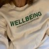 Wellbeing Inner Peace Crewneck Academia Vintage Sweatshirt Preppy College Sweatshirt Essential Comfy 90s Sweatshirt