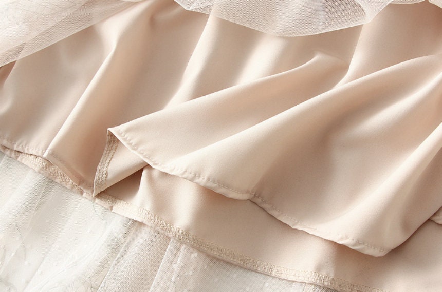 White Crane Print Skirt 3 Color French Skirt High Waist Long Skirt Flowy Skirt Seaside Skirt Y2k Skirt Gifts For Her