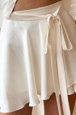 White Satin Look Classy Satin Y2k Silky Skirt Satin Look Skirt Holiday Party Gift Women's Christmas Gift