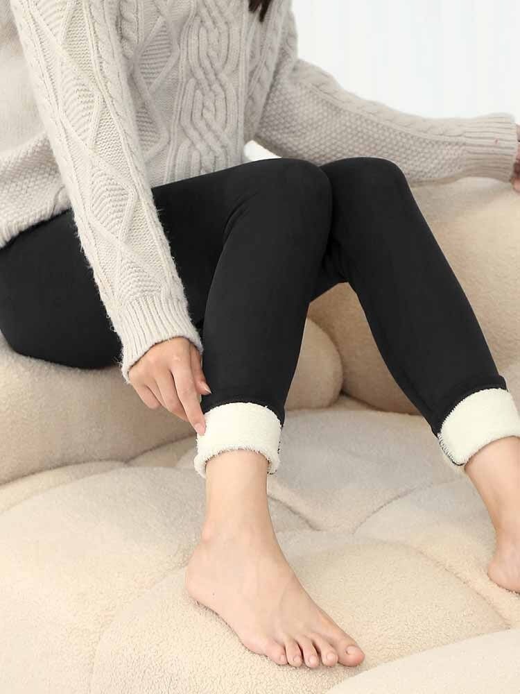 Winter Tights Lambswool Tights Women's Tights Waist Black Leggings Compression Thick Lamb Wool Pants High Waist Winter Gift