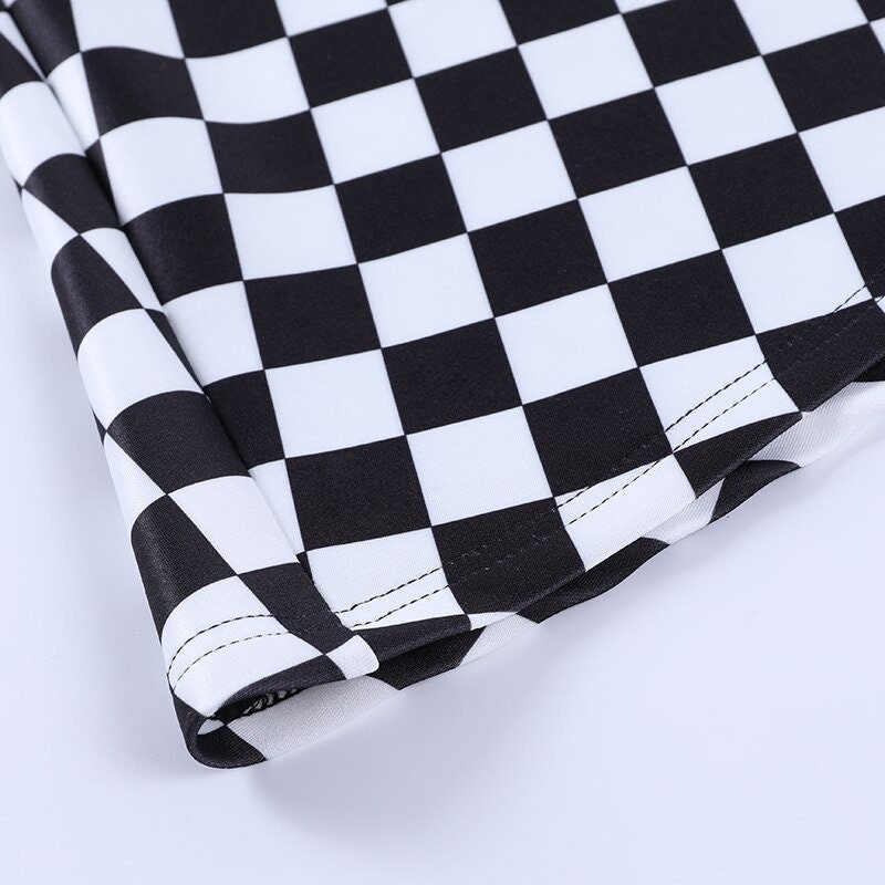Women's Checkered Plaid & Patchwork Designed High Waisted Sexy A Line Mini Skirt Streetwear Gothicwear Y2k Punkwear Grunge Egirl