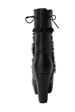 Women's High Heels Biker Boot Motorcycle Boot Platform Shoes Chunky Shoes Gothic Boots Goth Shoes Lace Up Shoes Goth Platform Shoes