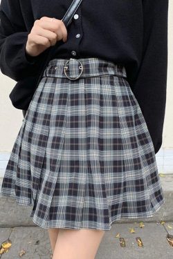 Women's High Waisted Short Undearneath Plaid & Pleated Designed Sexy Mini Skirt Streetwear Gothicwear Korean Preppy Lolita Y2k