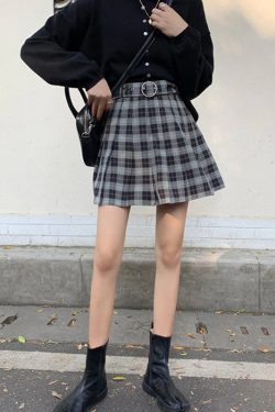 Women's High Waisted Short Undearneath Plaid & Pleated Designed Sexy Mini Skirt Streetwear Gothicwear Korean Preppy Lolita Y2k
